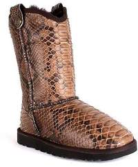 Pure Australian Lammfell-Stiefel mit Schlangenleder bezogen
